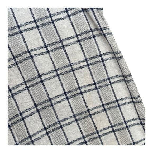 Vintage Matsuda 90’s/Y2K Checked Ivory Blue Grey Linen Shirt Medium - Picture 4 of 5